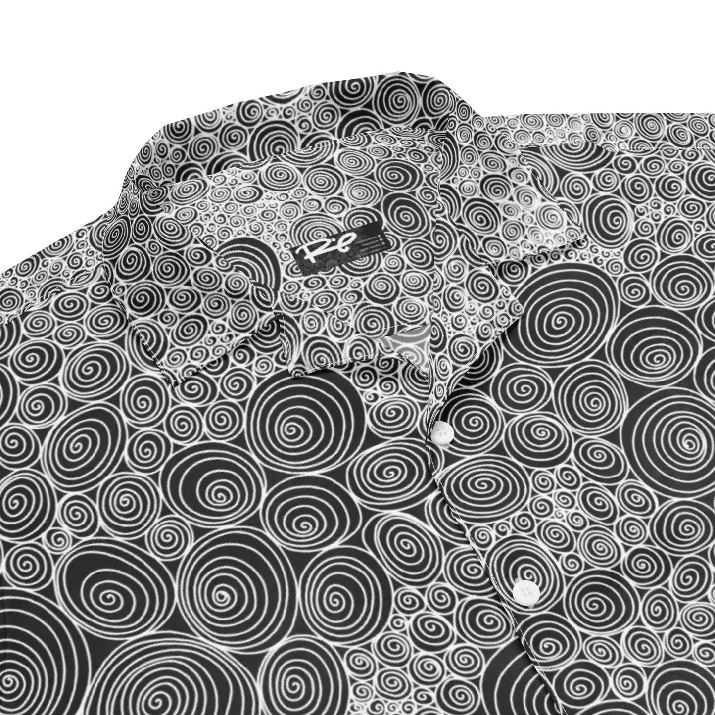 SWIRLIES BUTTON UP — black